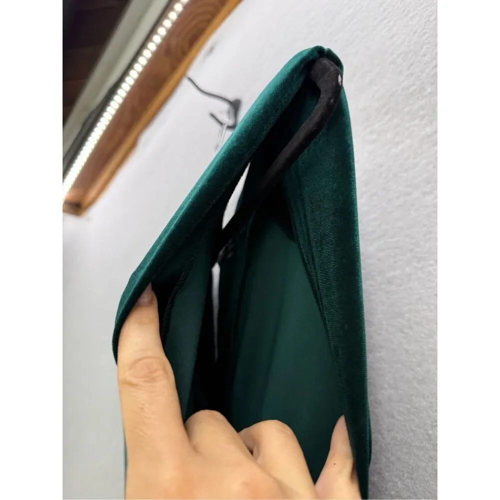 Zara Womens Green Velvet Sleeveless Draped Crewneck Slit Back Maxi Dress Size XS - Picture 4 of 8